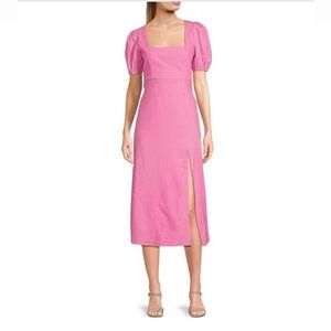 GB Short Sleeve Side Slit Midi Dress size: M color: Light pink